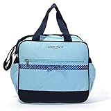 マザーズバッグ 大容量 おしゃれ 便利 赤ちゃん かわいい 斜め掛け 水色 リボン【Rush.Cオリジナルハンカチセット】153