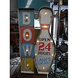 ブリキ 看板 LED サイン BOWL LANES WALL SIGN PLATE ウォールサイン プレート 世田谷ベース