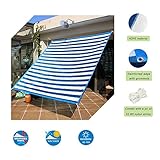 Insun 日除け シェード 遮光率90% HDPE素材 シェードセイル スクエア 日よけ シェード アウトドア 青と白 4m x 5m
