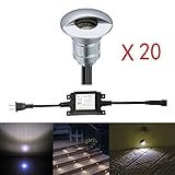 テラス・デッキライト FVTLED ガーデンライト スタンドライト DC12V 0.6W IP65 足元灯 省エネ 超寿命 玄関 廊下 CE RoHS認証 (20個セット クールホワイト)