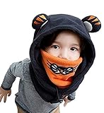 (ビグッド)Bigood ベビー帽子 キッズ 耳あて 子供用キャップ 女の子 男の子 耳付き スヌード ネックウォーマー カジュアル お出かけ 防寒（ネイビーL）