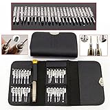 精密ドライバービットセット 分解 工具 修理 ツール 多機能 故障 改造 汎用工具25点セット PUケース付き (シルバー)