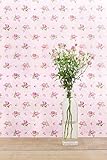 PLUS Home きれいにはがせる 壁紙シール リメイクシート 花柄 防水 45cm×10m (ピンク)