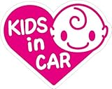 Sticker Shop Haru KIDS ＩＮ CAR マグネット ハート 15cm ピンク