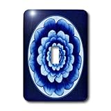 3dRose LLC lsp_31753_1 Pastel Blue and Cobalt Fantasy Mandala Flower On Royal Blue Background Single