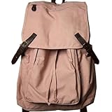 薄手キャンバスのスクエアフォルムなフラップリュック　PB