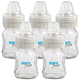 海外直送品Born Free Baby Products Wide Neck Glass Bottle, 5 OZ (Pack of 5)