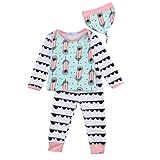 ノーブランド品 0-18ヶ月　新生児　赤ちゃん　コットン　長袖　3点セット　衣装　上下セット　シャツ　パンツ　帽子付き　パジャマ　普段着　全4サイズ選べる - ライトブルー, 90