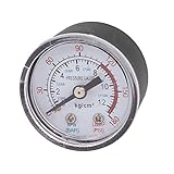 Hommy コンプレッサーゲージ 圧力計 エアコンプレッサー ブラック ボックス 1/8 BSP おねじ 0-180PSI 0-12Kg/cm2