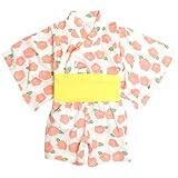 パジャマ ベビー 赤ちゃん 女の子 浴衣タイプ 腹巻付き 半袖 パジャマ 寝巻き ピンク 90cm