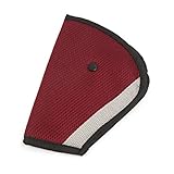uxcell 車のシートベルトアジャスター エアメッシュファブリック 21 x 14 x 0.8cm レッド 1個入り