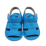 MejaleベビーソフトSoledレザーモカシン滑り止め幼児ウォーカーサンダル カラー: ブルー