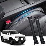 HUDIY（フーディ）車 隙間クッション 新型ランドクルーザー250系 車用 シートサイド隙間埋め PUレザー シートコンソール サイドクッション センター スボーツ式 運転席 助手席 ゴミ小物類 落下防止 プリントロゴ入り小物入れ 2本セット (ブラック)