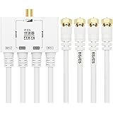 ホーリック アンテナダブル分波器 【4K8K放送(3224MHz)/BS/CS/地デジ/CATV 対応】 ケーブル一体型 50cm ホワイト AWE-653WH