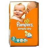 Pampers Simply Dry Size 3 Midi 4-9kg (45) - Pack of 6 by Pampers