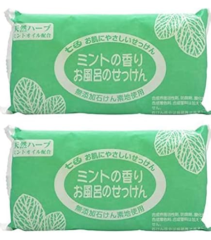 Amazon | 七色石鹸 お風呂のせっけん ミントの香り(無添加石鹸) 100g×3