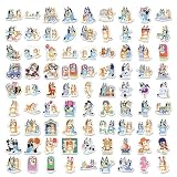 ステッカー シール セット 80枚入 ブルーイ ビンゴ バンディット チリ 漫画 ステッカー カワイイ DIY 素材 ギター 車 自転車 水筒 スケート 携帯ノート スーツケース 飾り物 オシャレ 贈り物