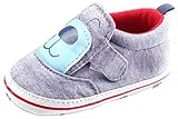 C-Princess 子供靴 ベビーシューズ ファーストシューズ 赤ちゃん 新生児 幼児 犬モチーフ マジックテープ 滑り止め 室内履き 可愛い (13cm, Bグレー)