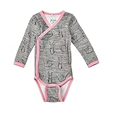 100 %メリノウール/竹Baby Onesie – Bunny – グレー/ピンク( 3 m-9 m ) カラー: ピンク