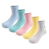 XIAOHAWANG女の子 靴下 フォーマル 綿 柔らかい 可愛い目付き 抗菌防臭 吸汗吸湿 通気性抜群 5足組 (6-8歳, スタイル3)