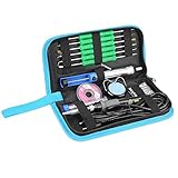 BricoPlus セット はんだごて はんだセット はんだごて温度調整(200～450℃) 電気はんだごて 基板はんだ 精密半田ごて ダイヤル式はんだごて 電子作業ツール 電子作業 電気DIY用 6