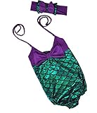 Little Girls 2pcs SwimmableマーメイドプリンセスビキニSwim Bathing Suit +ヘッドバンド