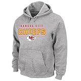 NFL Kansas City Chiefsユニセックスポリヘザープルオーバーフーディ、heathergrey、4 x T