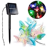 リーダーテク(lederTEK) ソーラー 防雨型 カラー 蝶々 電飾 イルミネーション LED 4.8m 20球 2点滅モード クリスマス ライト 新年 飾り付け