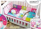ベビーガールフクロウマルチカラーDoroty 6ピースベビーベッド寝具セット