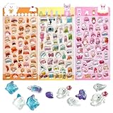 3枚セット 可愛い 立体 デコシール ドロップ 3Dぷっくりシール DIY キラキラな 女の子 ギフト インテリア 手帳 アルバム飾り用 贈り物にも（オレンジ + イエロー + ピンク）