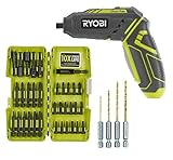 Ryobi HP44L QuickTurn 4-Volt Lithium-Ion 1/4 in. Cordless Screwdriver with Steel Driving Bit Kit (34