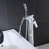 PHASAT浴槽水栓 – 現代風 – 滝/ Handshower含ま/ Floor Standing – 真鍮(クロム) bt9121