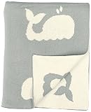 DARZZI Whale Baby Blanket, Grey/Natural, 35"x45" by DARZZI [並行輸入品]