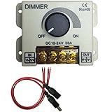 Kabenjee高品質防水PWM 0~100％LED調光スイッチロータリーノブON/OFFスイッチ、白難燃性プラスチックハウジング、最大30A調光5050用3528 2835 5630 1210 57