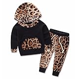 トトハウス(TOTO HOUSE)子ども服 子供服 豹柄 2点セット 女の子 上下セット 秋冬キッズ 長袖 (70)
