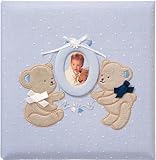 サンヨー 誕生アルバム Lサイズ/100年台紙・ビス式 オルゴール付 ブルー