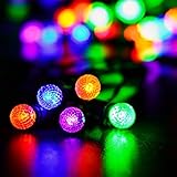 リーダーテク(lederTEK) 単2電池式 防水 カラー 電飾 ダイヤ ボール イルミネーション LED 4.15m 50球 8点滅モデル タイミング機能 集まり クリスマス ライト 新年 飾り付け