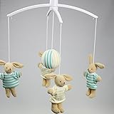 trousselier (トラセリア) 手巻式オルゴール付ベッドメリー バニー イエロー×ミント【M1102】