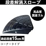 ゴム製段差プレート　段差15ｃｍ用コーナー（国産高品質ゴム　消音段差解消）