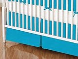 SheetWorld - Crib Skirt (28 x 52) - Turquoise Woven - Made In USA by sheetworld