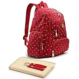 Sumnacon マザーズバッグ ママバッグ 多機能 大容量 リュックバック おむつ換えシート 吊り下げベルト セット (レッド)