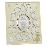 Button Corner Aluminium Baby Photo Frame - My First Year by Widdop Bingham