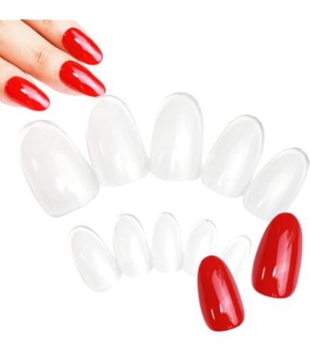 Amazon | ネイルチップ クリア サイズ別販売【 レギュラーオーバル 0番