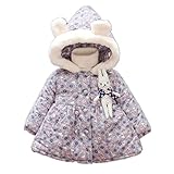 ノーブランド品 子供服 子供コート 長袖 フード付き 裏起毛 女の子　グレー　110cm