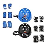 Lovoski 14点入り　キッズ用　ローラースケート　サイクリング　運動護具　ヘルメット　ひざ/肘パッド　手首ガード　2色入り　