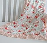sahalerフローラルMinky毛布ベビーガールズ用フリル付きドットブランケットInfants幼児Girl 's Soft Throw快適、完璧なギフト 32x32" ピンク