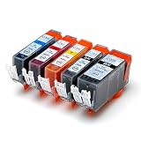 Canon キャノン 互換インクカートリッジ BCI-321+320/5MP 対応 BCI-320BK顔料/321BK C M Y 5色セット ICチップ付き 残量表示機能付 (2set, BCI-321+320/5MP)