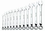 Williams MWS-12RC 12-Piece Metric Reversible Ratcheting Combination Wrench Set by Williams