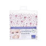 おくるみブランケットピンクの星 (Bambino Mio) (x 2) - Bambino Mio Swaddling Blankets Pink Stars (Pack of 2) [並行輸入品]