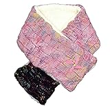 アスナロ（小物） ネックウォーマー 女の子 キッズ ベビー 子供 ケーブル編み ニット 襟巻き 防寒 防寒 マフラーF ピンク-ネイビー